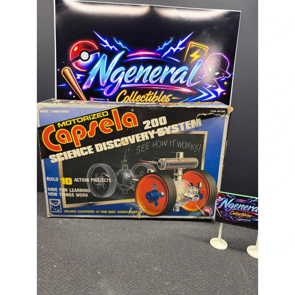 Vintage Motorized Capsela 200 Science Discovery System Incomplete Parts Set Box